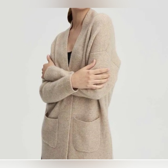 Nap Loungewear Women’s Cozy Cashmere Tan Cardigan XL - Picture 2 of 7